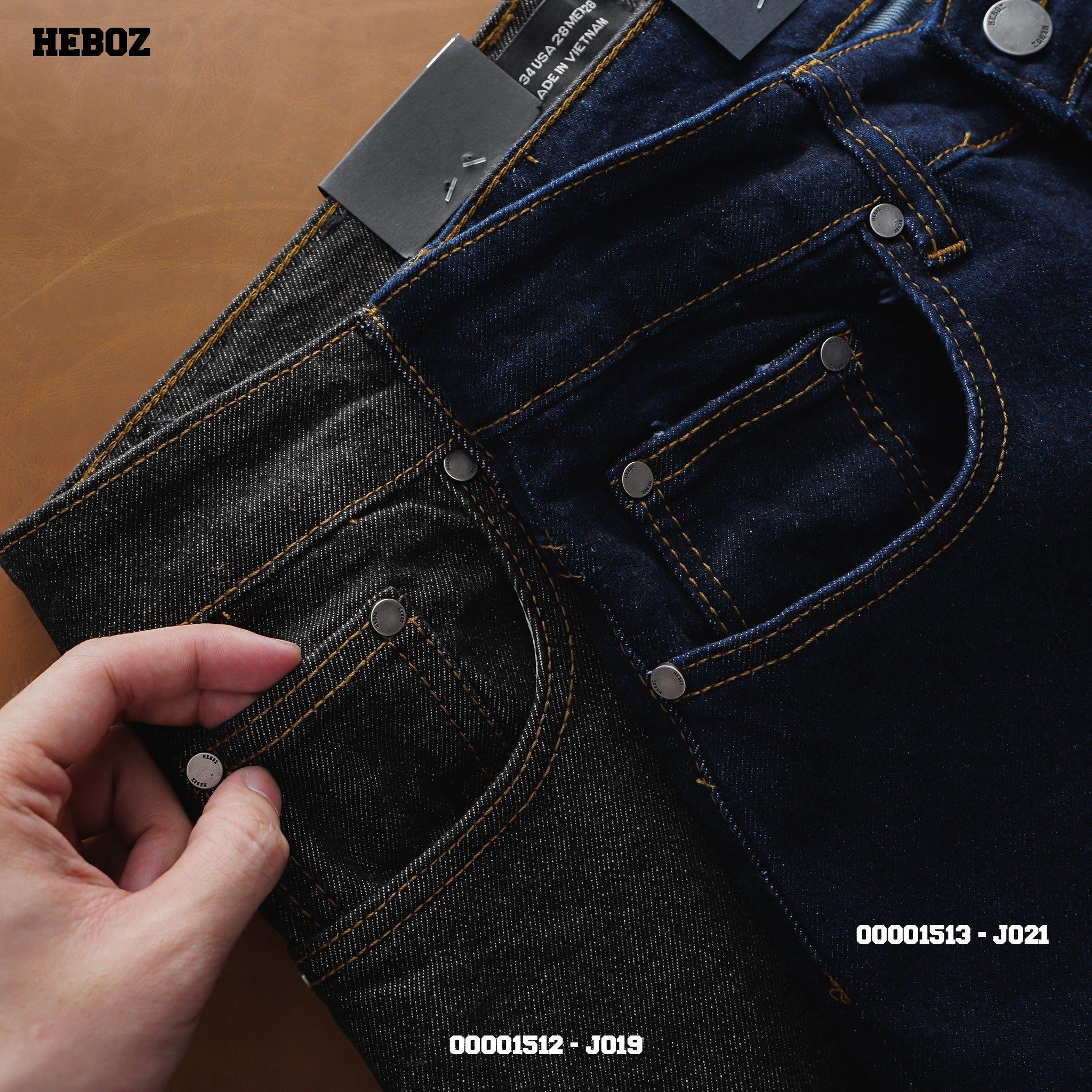  Quần jean indigo xanh slim Heboz J021 - 00001513 