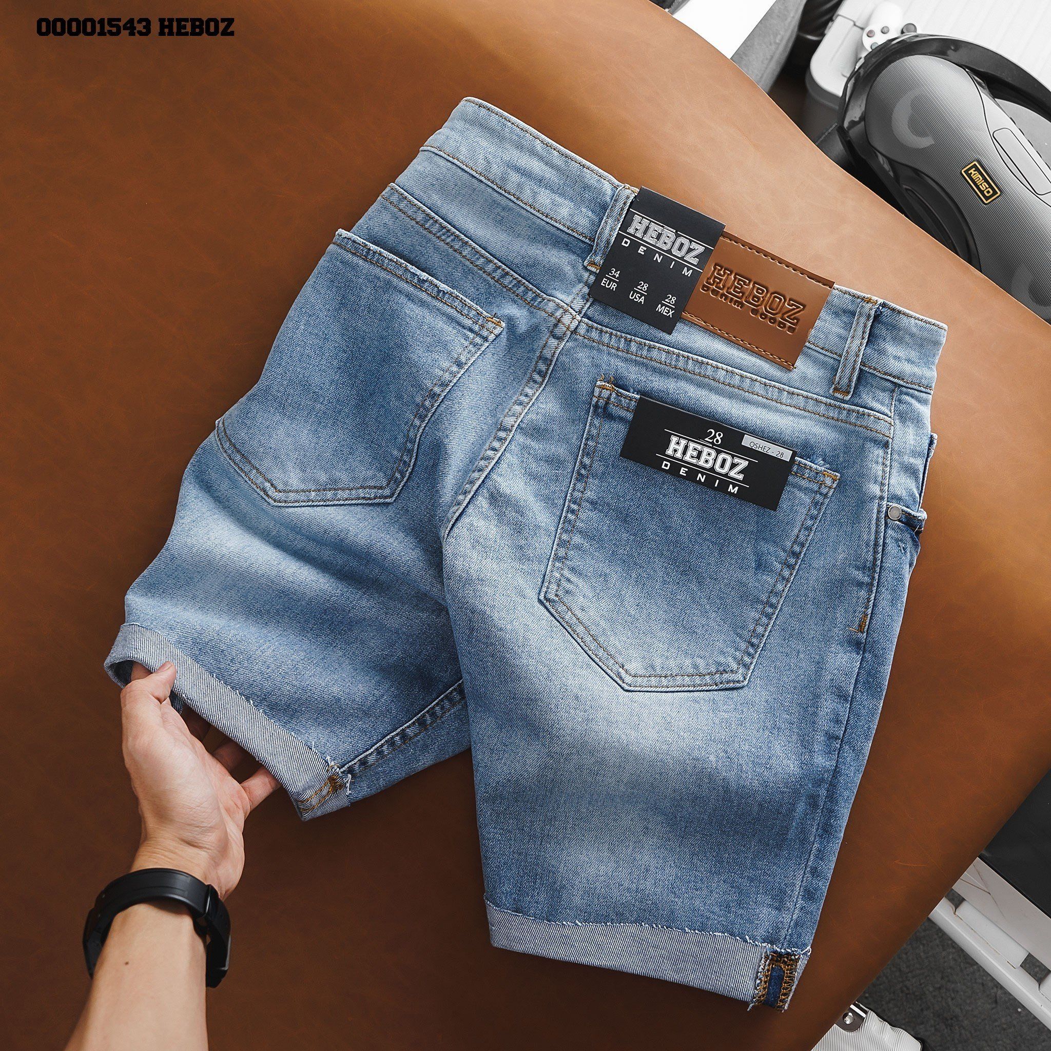  Quần short denim gập gấu hieu ung Heboz 6M - 00001543 