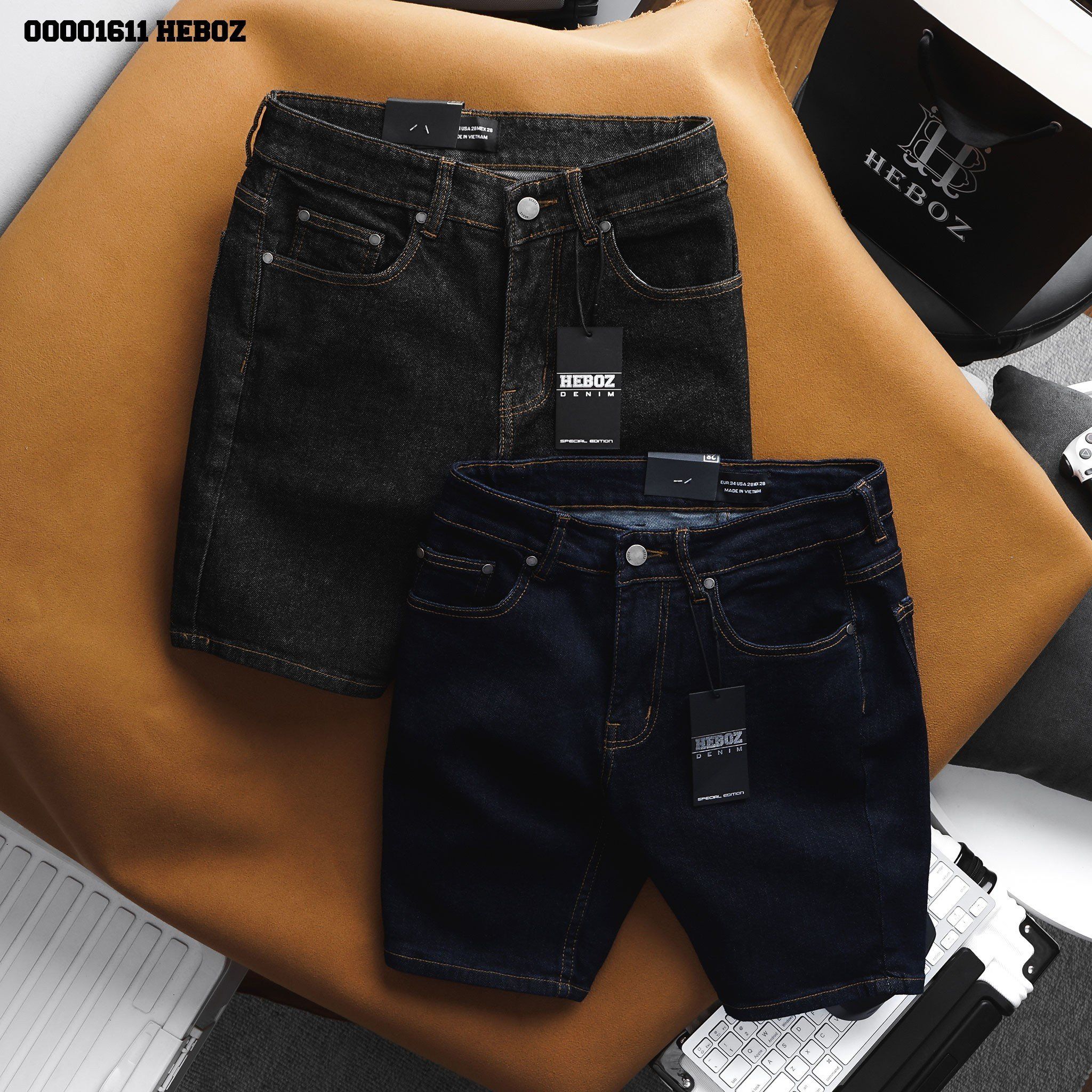  Quần short jean indigo Heboz 2M - 00001611 