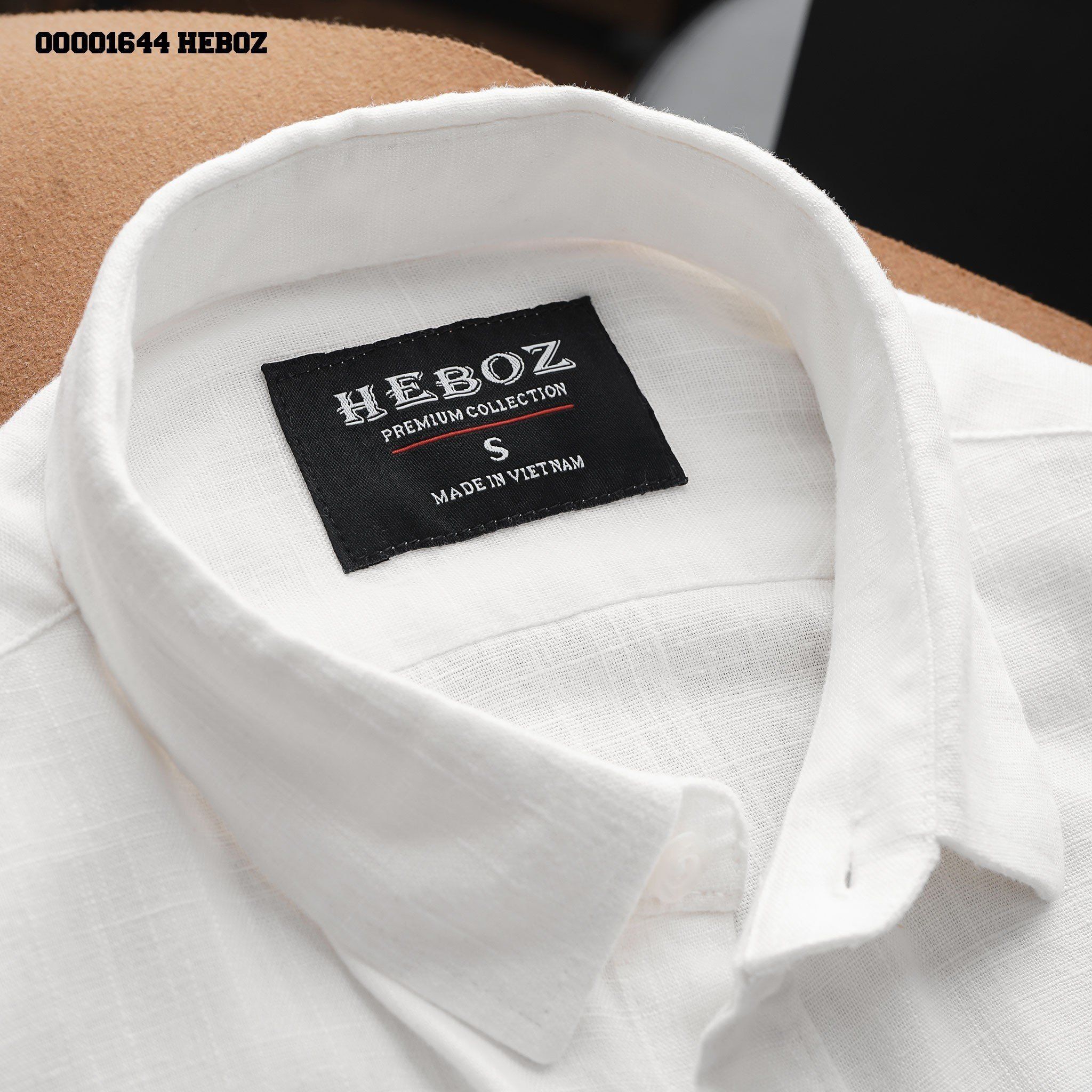  Áo sơ mi linen trắng Heboz - 00001644 