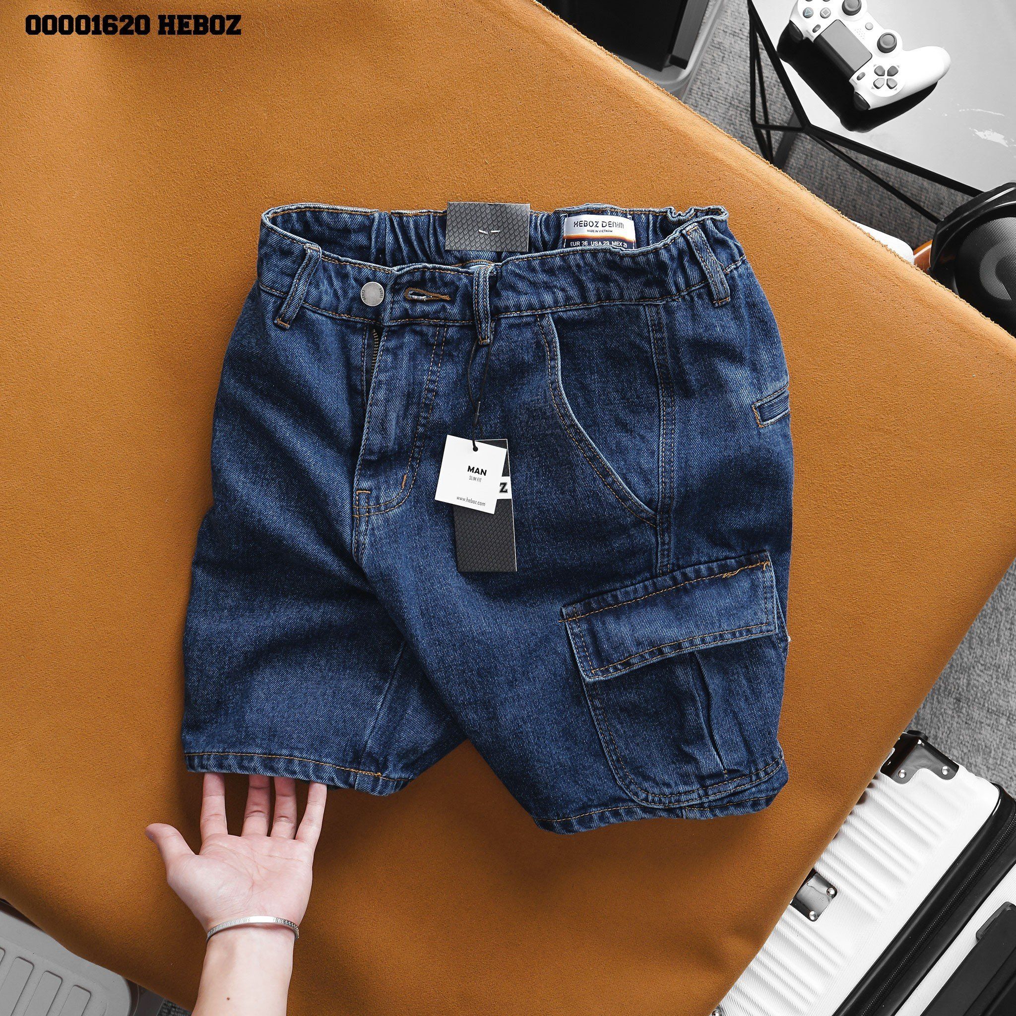  Quần short jean túi hộp lưng thun Heboz 2M - 00001620 