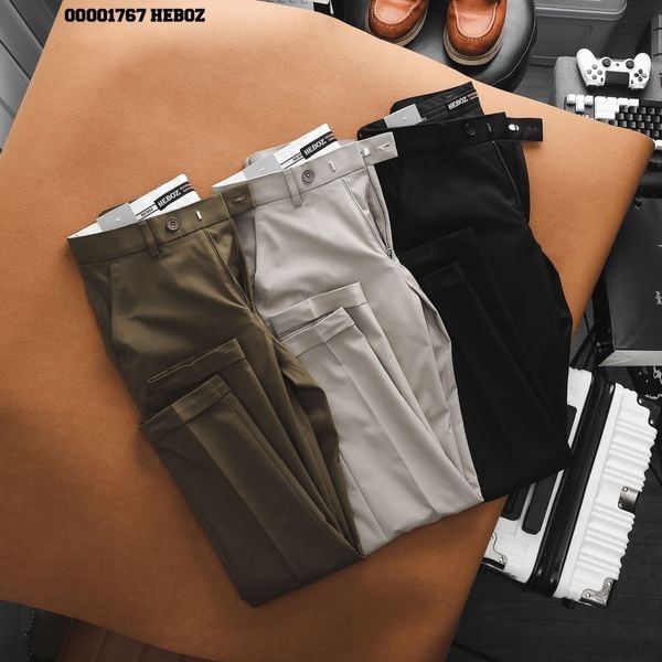  Quần tây nam Heboz logo thêu gập gấu 3M - 00001767 