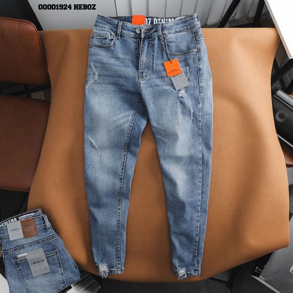  Quần jean nam Heboz basic dáng slim rách 068 Heboz - 00001924 