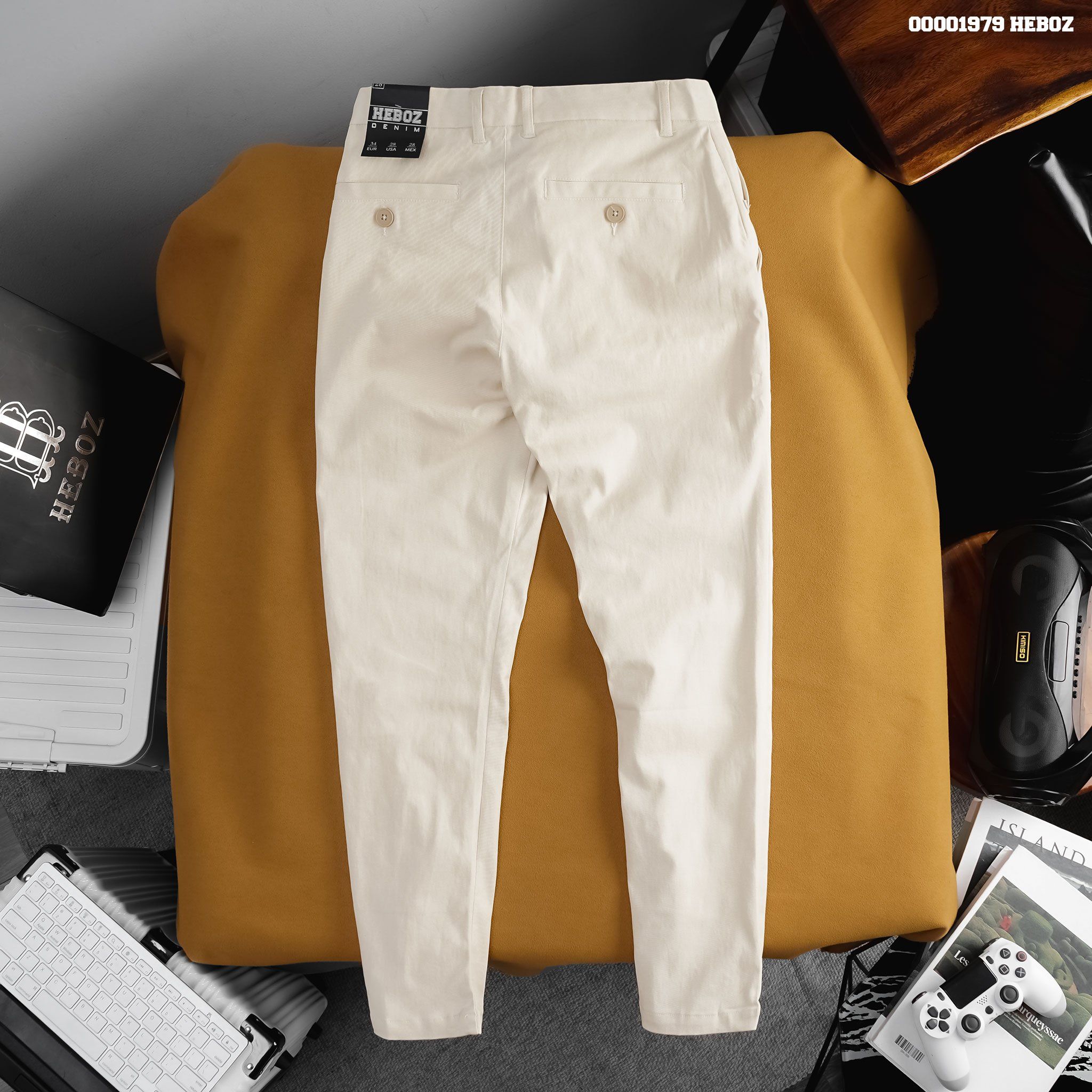  Quần kaki nam Heboz basic nhấn túi 3M - 00001979 