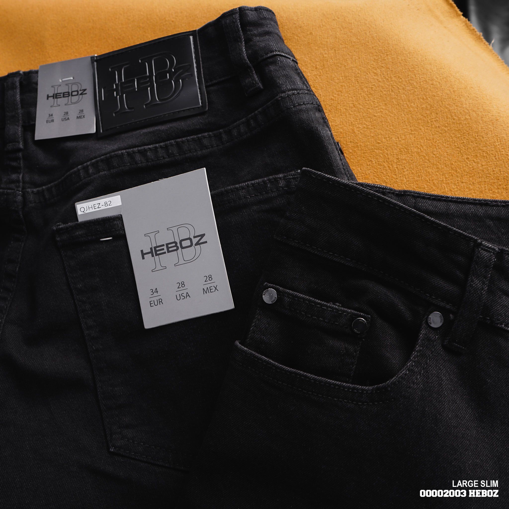  Quần jean đen Large slim Heboz 082 - 00002003 
