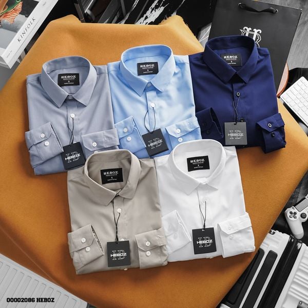  Áo sơ mi nam Heboz basic cotton 5M - 00002086 