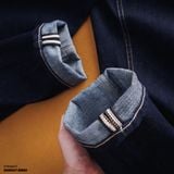  Quần jean nam Heboz dáng straight indigo xanh line - 00002117 