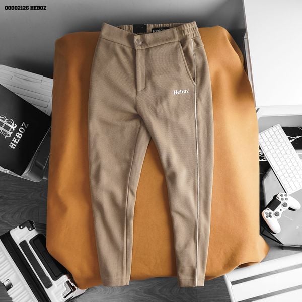  Quần dài nam Heboz vải pique dáng suông line 2M - 00002126 