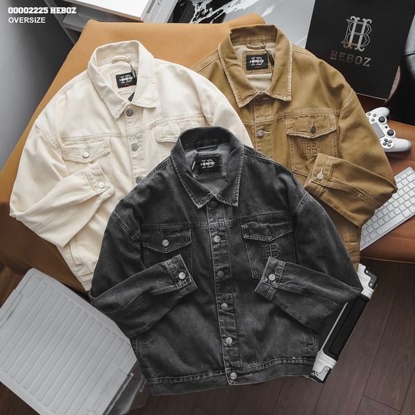  Áo khoác denim nam Heboz form oversize 3M - 00002225 