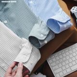  Áo sơ mi nam Heboz cổ trụ oxford sọc 3M - 00002226 