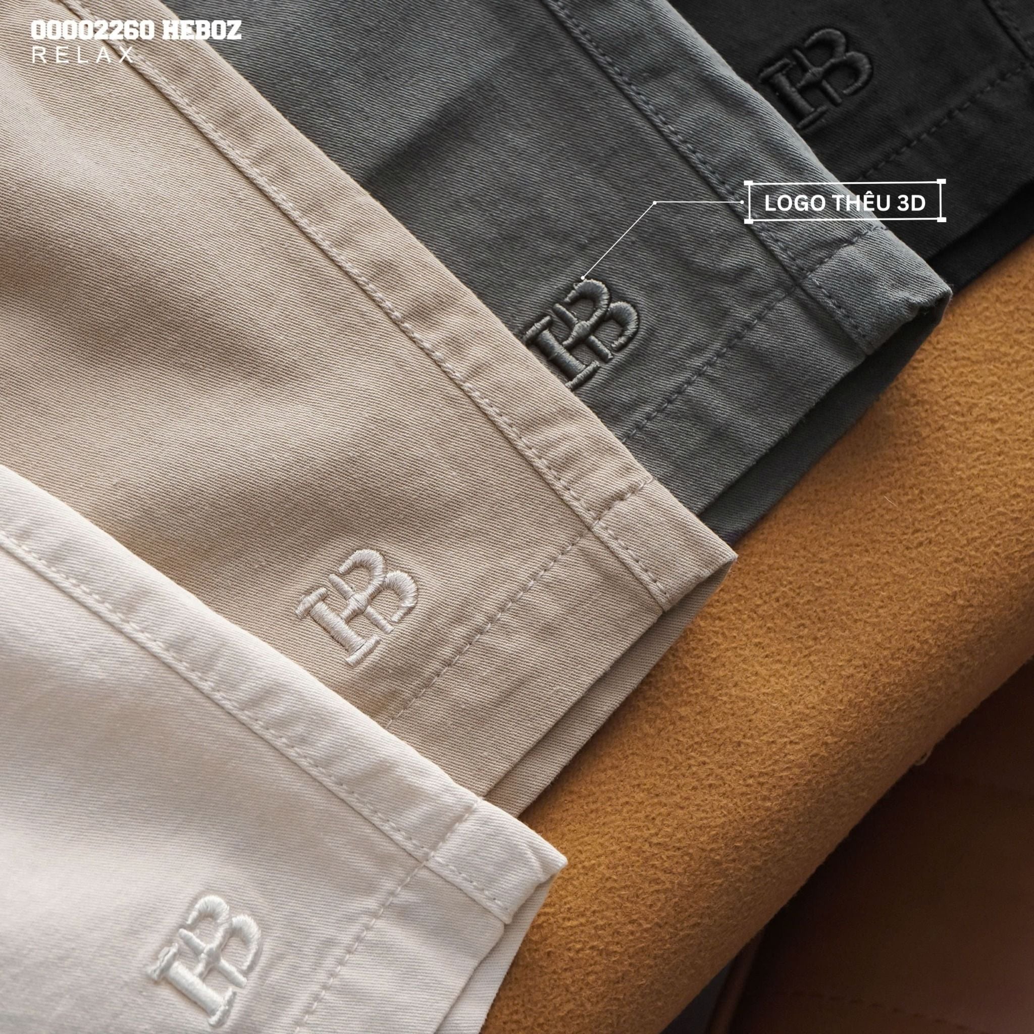  Quần short kaki nam Heboz dáng relax 4M - 00002260 