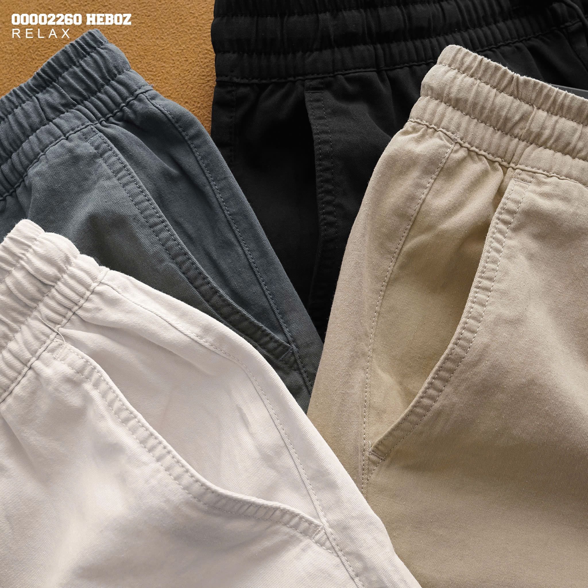  Quần short kaki nam Heboz dáng relax 4M - 00002260 