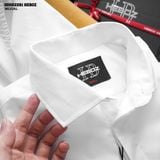  Áo sơ mi nam Heboz trắng giấu cúc cotton nến - 00002291 