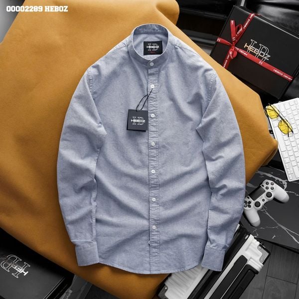  Áo sơ mi nam Heboz cổ trụ oxford 3M - 00002289 