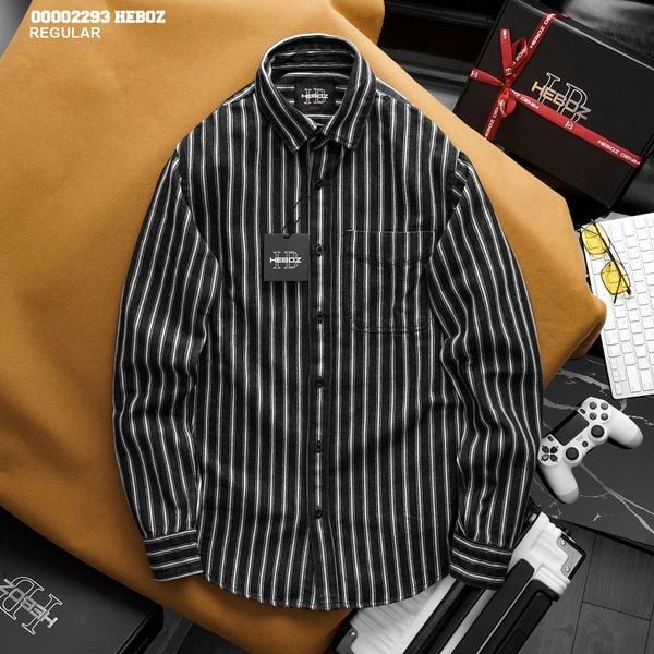  Áo sơ mi nam Heboz denim jacquard 2M - 00002293 
