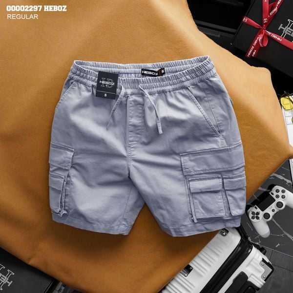  Quần short nam Heboz cargo kaki 3M - 00002297 