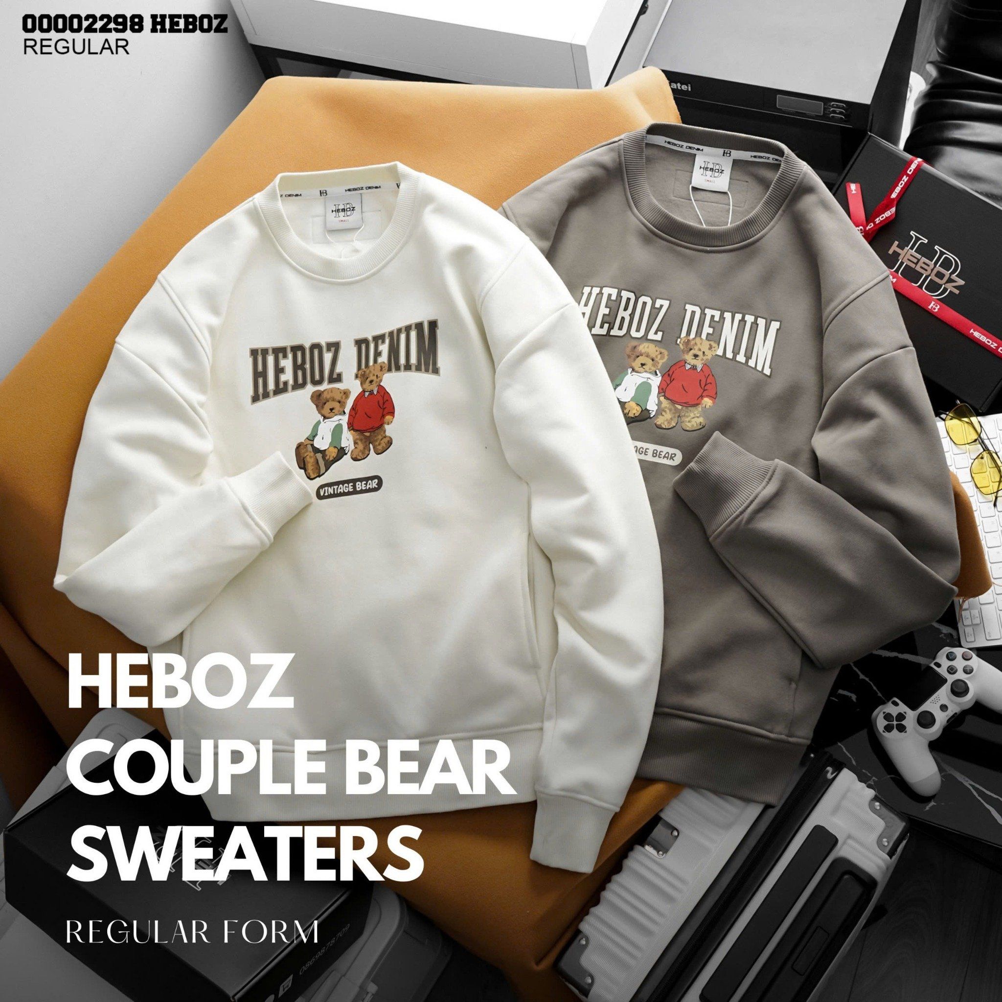  Áo sweater nam Heboz couple Bear 2M - 00002298 