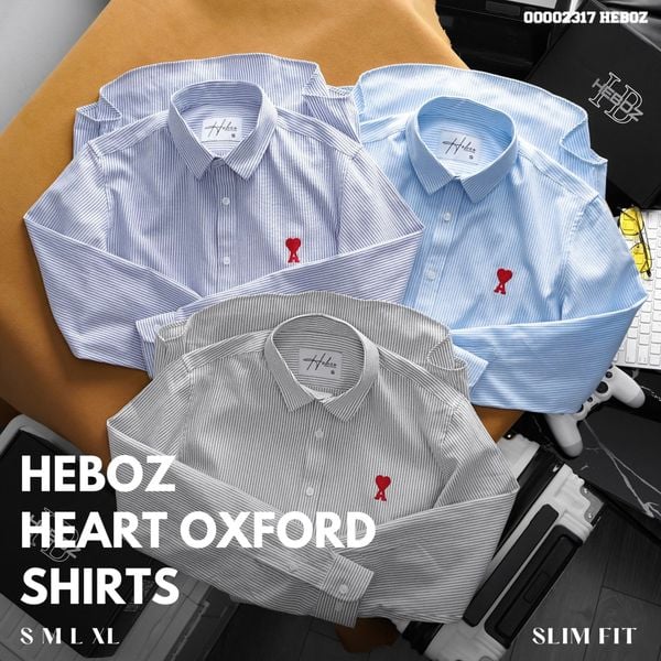  Áo sơ mi nam Heboz oxford Heart 3M - 00002317 