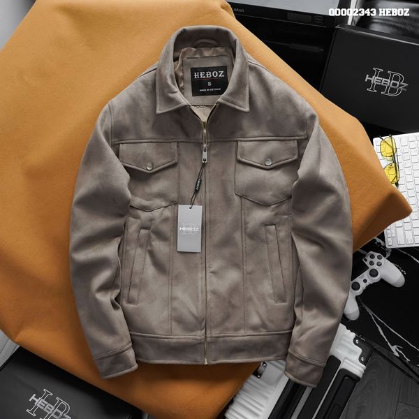  Áo khoác nam Heboz da lộn cổ bẻ 2M - 00002343 