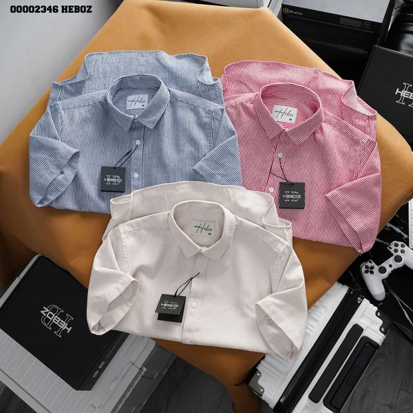  Sơ mi nam Heboz ngắn tay oxford stripped 3M - 00002346 