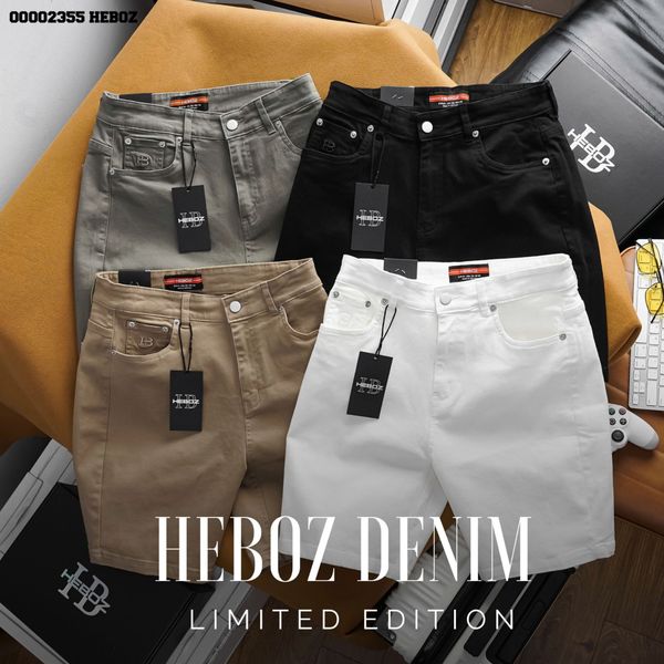  Quần short nam Heboz kaki jean 4M - 00002355 