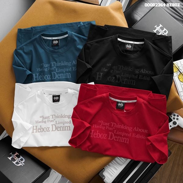  Áo thun nam Heboz print text 4M - 00002364 