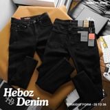  Quần jean nam Heboz đen wash dáng straight 1M - 00002375 