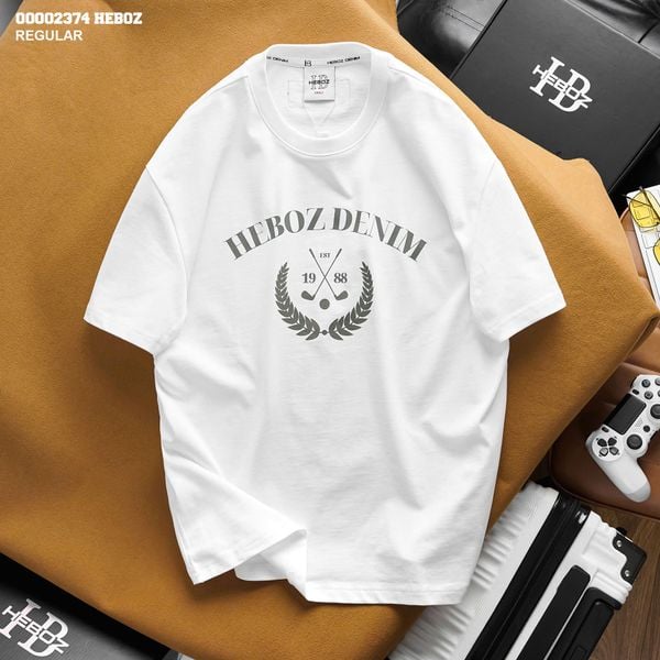  Áo thun nam Heboz print logo golf 2M - 00002374 