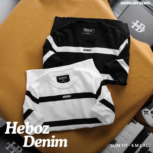  Áo len nam Heboz dệt kim sọc ngang 2M - 00002383 