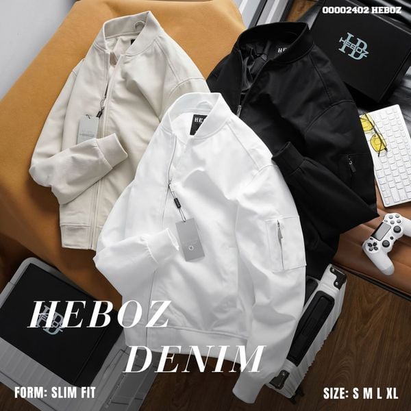  Áo khoác nam Heboz bomber kaki khoá kéo 3M - 00002402 