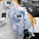  Áo sơ mi nam Heboz oxford stripped Pocket 4M - 00002416 