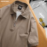  Áo polo nam Heboz dây kéo trơn 4M - 00002420 