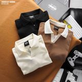  Áo polo nam Heboz dài tay cổ V basic 3M - 00002427 