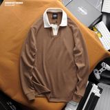  Áo polo nam Heboz dài tay cổ V basic 3M - 00002427 