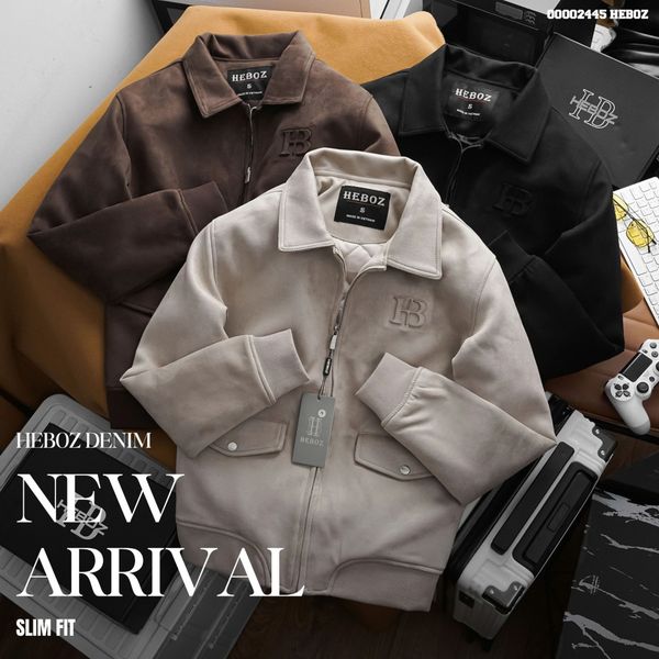  Áo khoác nam Heboz da lộn logo 3M - 00002445 