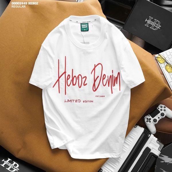  Áo thun nam Heboz print text ss 3M - 00002449 