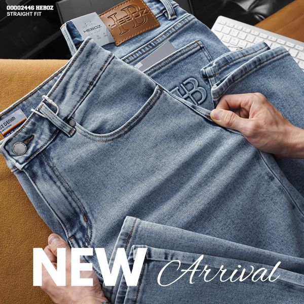  Quần jean nam Heboz dáng straight fit 089 - 00002446 