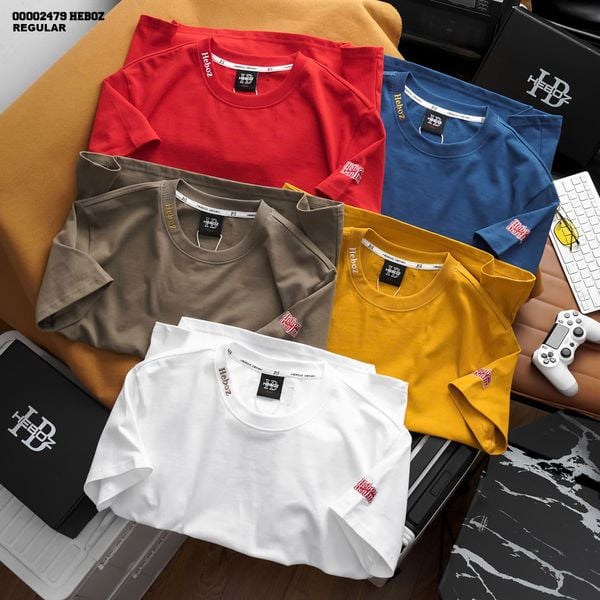  Áo thun nam Heboz logo thêu cổ 5M - 00002479 