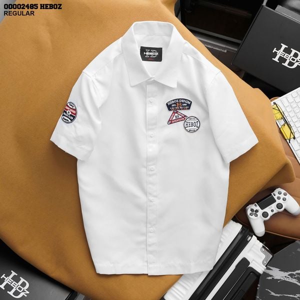  Áo sơ mi nam Heboz vải kaki NT sticker 3M - 00002485 