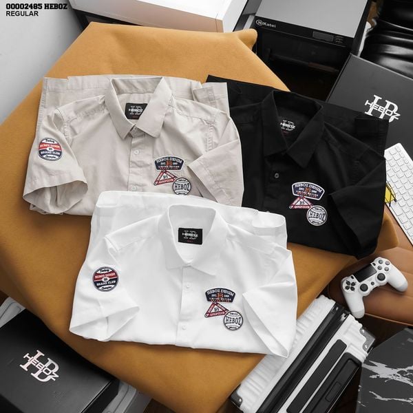  Áo sơ mi nam Heboz vải kaki NT sticker 3M - 00002485 