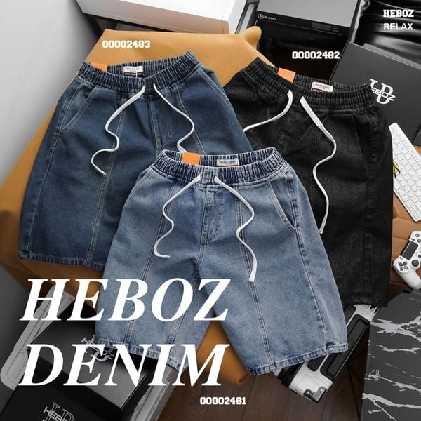  Quần short jean nam Heboz dáng relaxed fit S097 - 00002482 