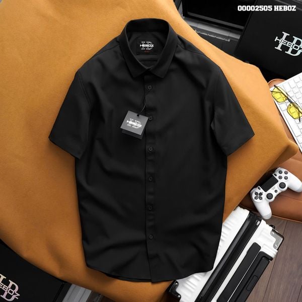  Áo sơ mi nam Heboz ngắn tay Gân nhỏ 5M - 00002505 