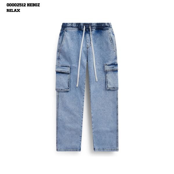  Quần jean nam Heboz cargo form relax D105 - 00002512 