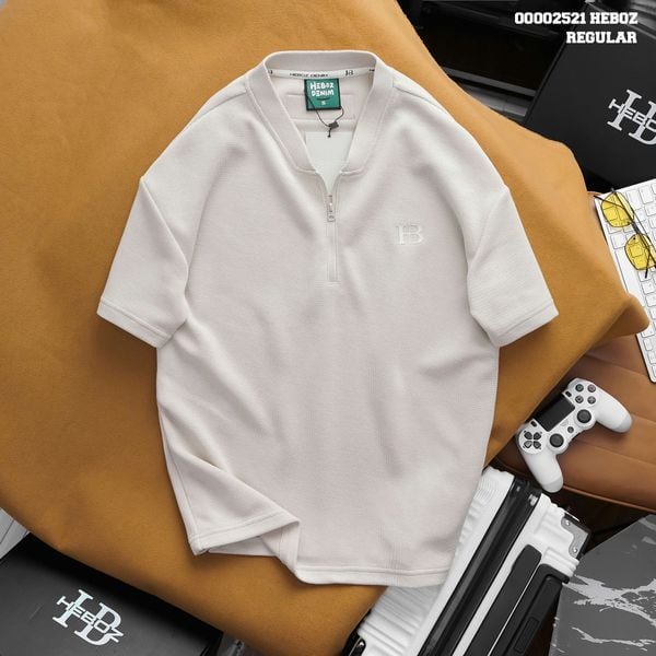 Áo thun nam Heboz cổ kiểu zip 2M - 00002521 