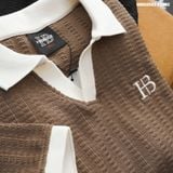  Áo polo nam Heboz cổ V logo thêu 4M - 00002523 