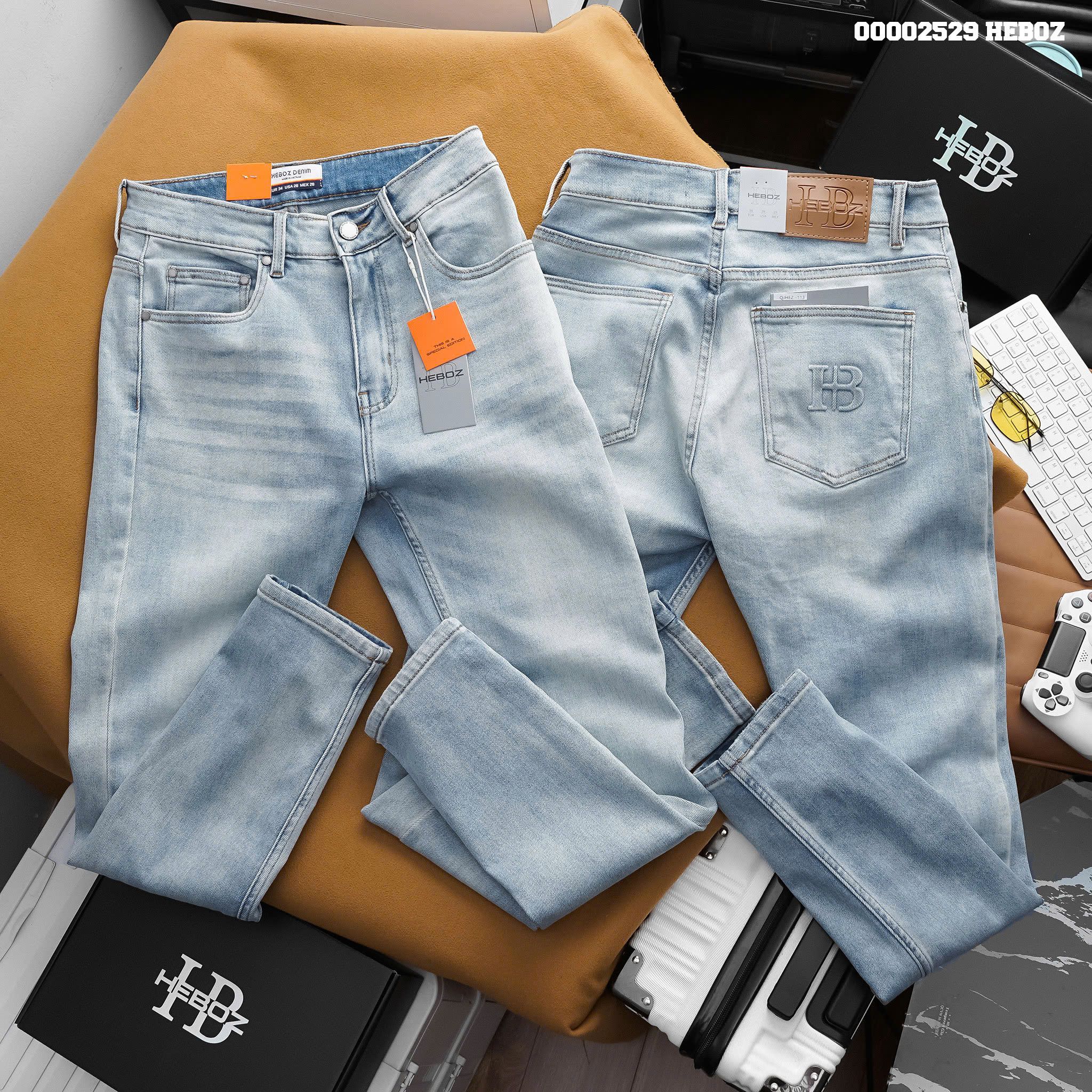  Quần jean nam Heboz basic dáng slim D113 - 00002529 