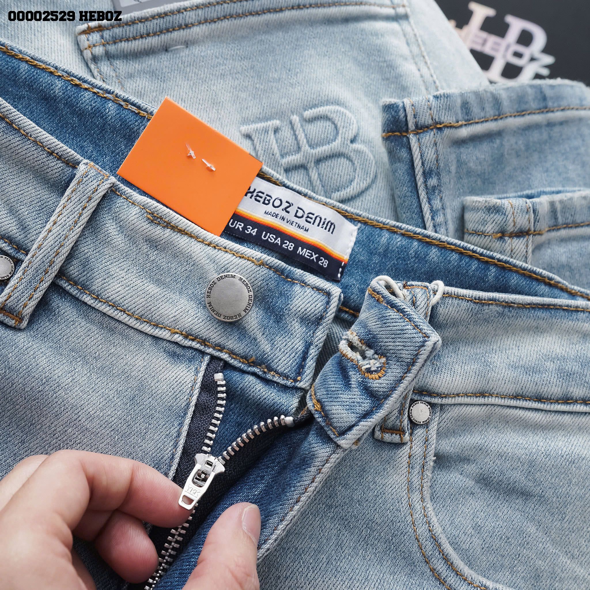  Quần jean nam Heboz basic dáng slim D113 - 00002529 