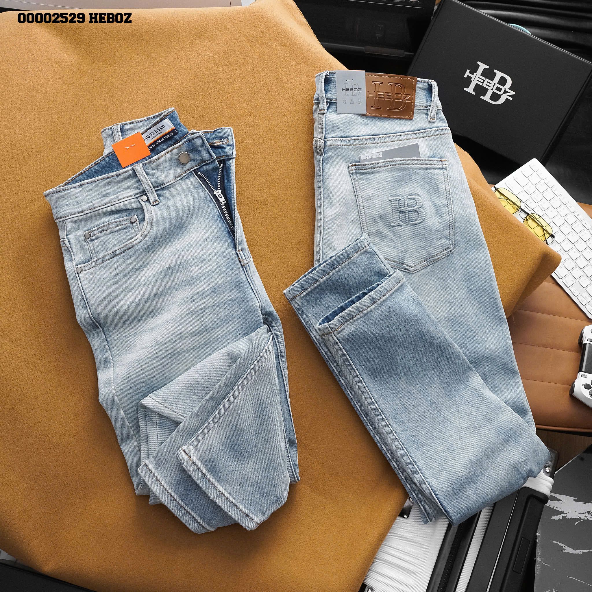  Quần jean nam Heboz basic dáng slim D113 - 00002529 