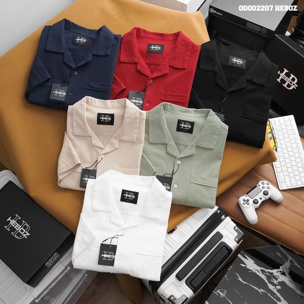  Áo sơ mi nam Heboz cổ pijama pocket 3M - 00002207 