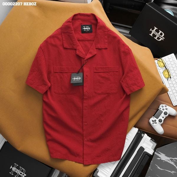  Áo sơ mi nam Heboz cổ pijama pocket 3M - 00002207 